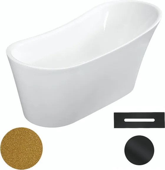 Besco Akrylátová voľne stojaca vaňa Calima Glam Z 170x74 BESCO-Typ výpuste: Click-Clack s prepadom, grafit, BESCO-Rozmery: 170x74, BESCO-Farba: Biela…