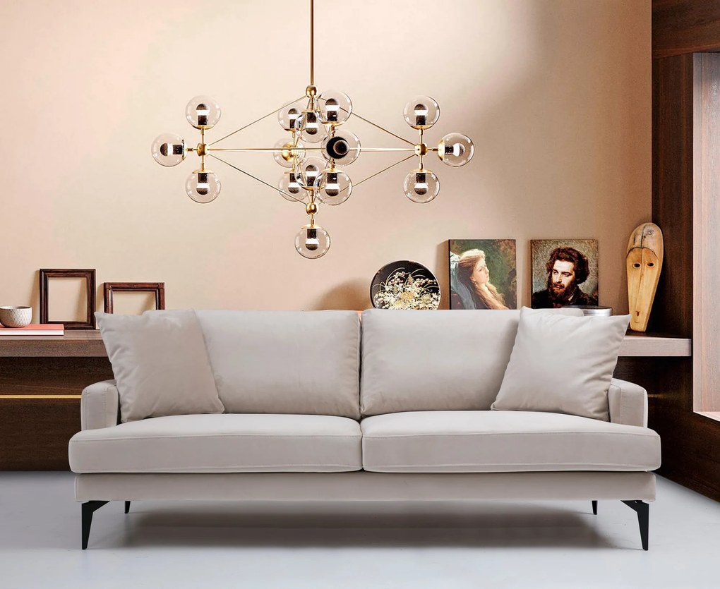 Pohodlná trojmiestna pohovka Papira 205 x 90 cm, béžová