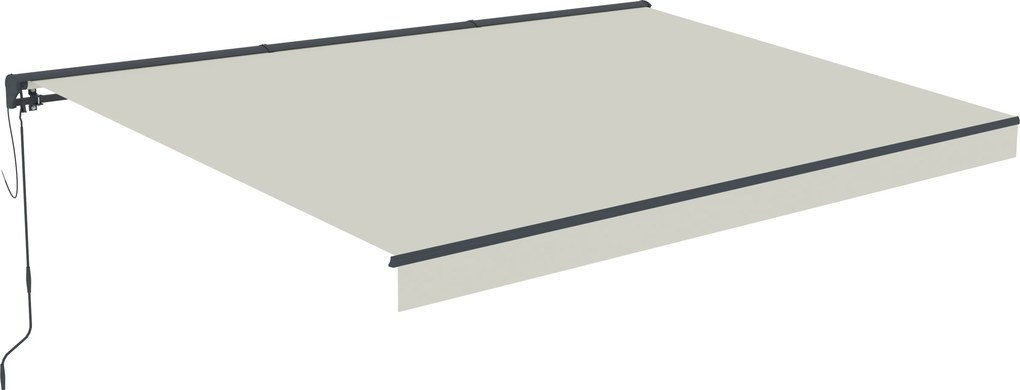 Elektrická markíza s LED osvetlením BestBerg BBSU-EL495BG / 495 x 300 cm / béžová