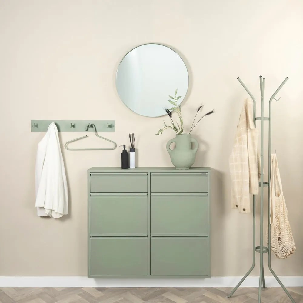 Sivozelená kovová výklopná skrinka na topánky 98x86x15 cm Billy – Spinder Design