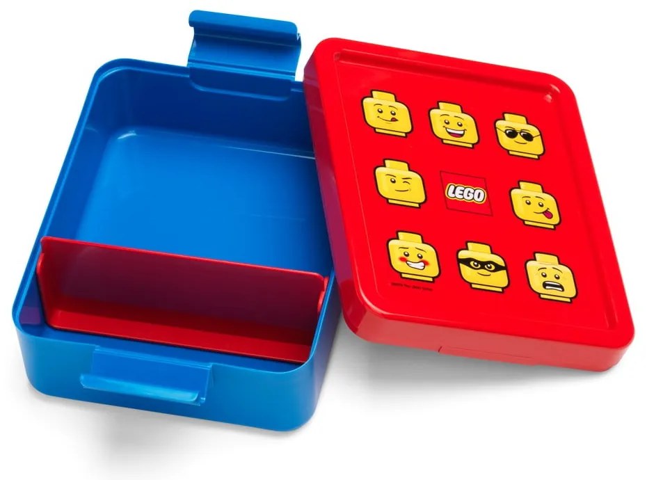 Set červeno-modrého desiatového boxu a fľaše na pitie LEGO® Iconic