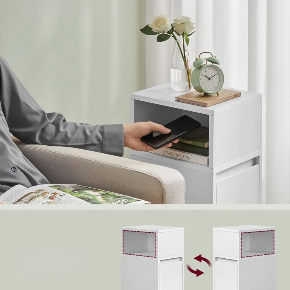 Nočný stolík ROBIN, 30x25x65cm, biela Vasagle