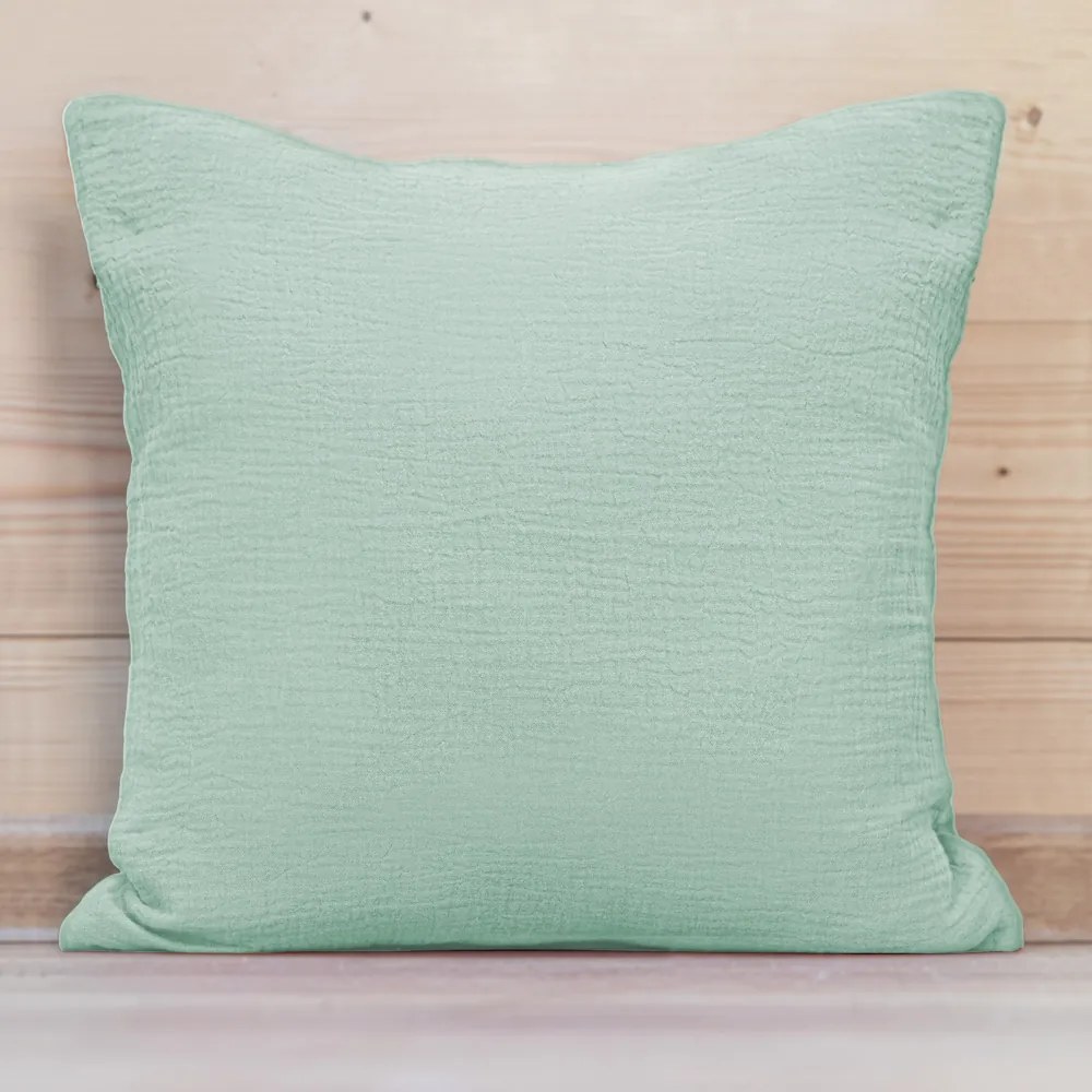 Biante Mušelínová obliečka na vankúš MSN-020 Pastelovo šalviová 30 x 50 cm