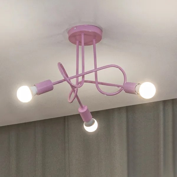 Prisadený luster OXFORD 3xE27/15W/230V ružová