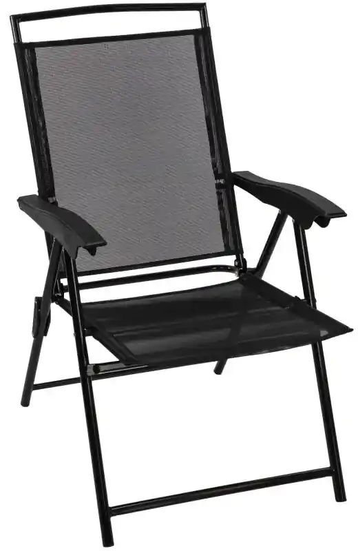 DEMA Skladacia plážová stolička Long Beach, čierna | BIANO