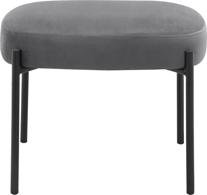 Sivé zamatové kreslo s podnožkou Jerry – Støraa