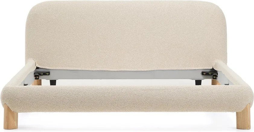 Béžová čalúnená dvojlôžková posteľ bez roštu 160x200 cm Odina – Kave Home