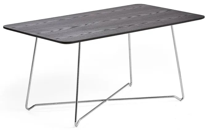 Kaviarenský stôl IRIS, 1100x600 mm, chróm, čierny dub