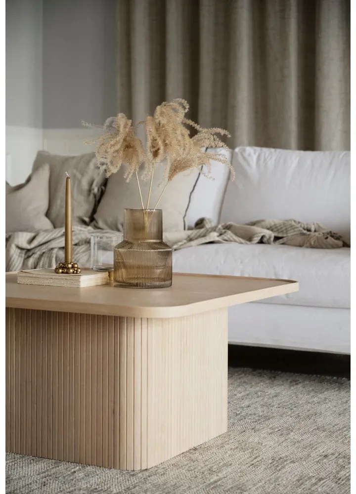 Prírodný odkladací stolík z dubového dreva Rowico Sullivan, 60 x 60 cm