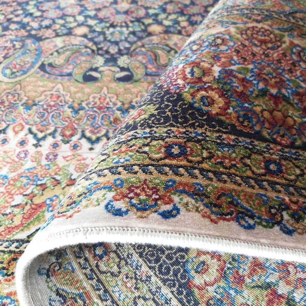 DY Hodvábny exkluzívny koberec Qum Silk 09 - modrá Rozmer: 160x230 cm