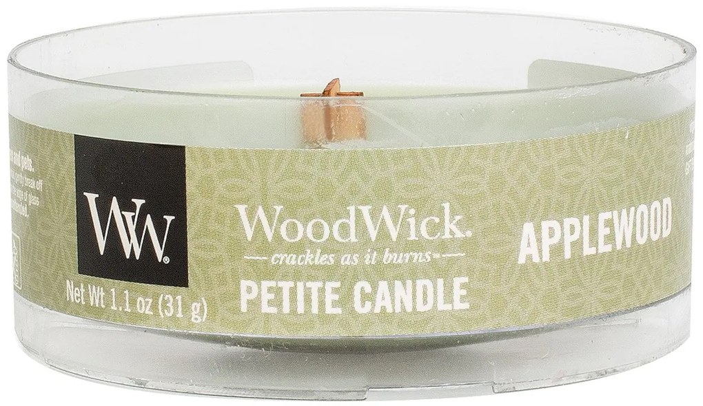 WoodWick vonná sviečka Petite Applewood