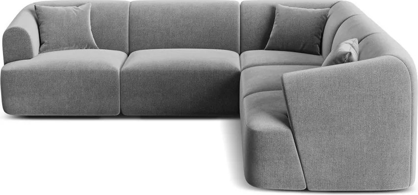 Svetlosivá zamatová rohová pohovka Campi – Cosmopolitan Design