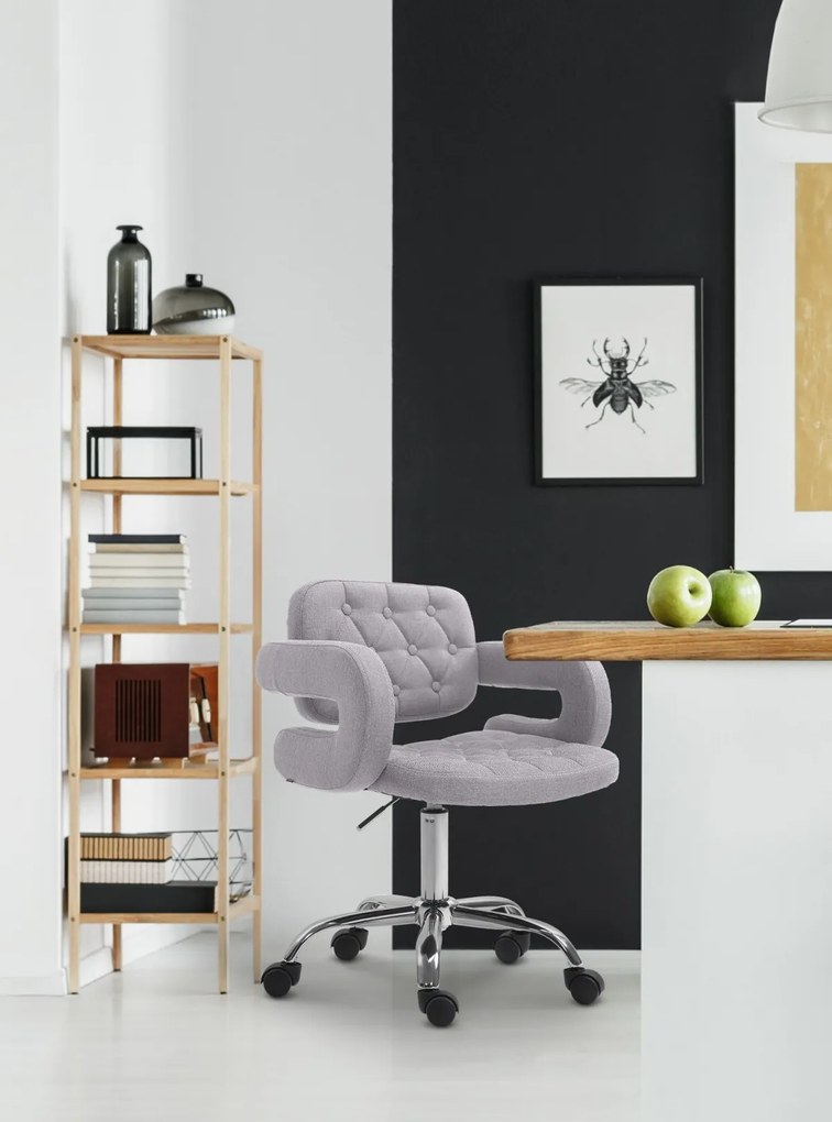 Design-Shop Pracovná stolička Dublin - látka - Sivá