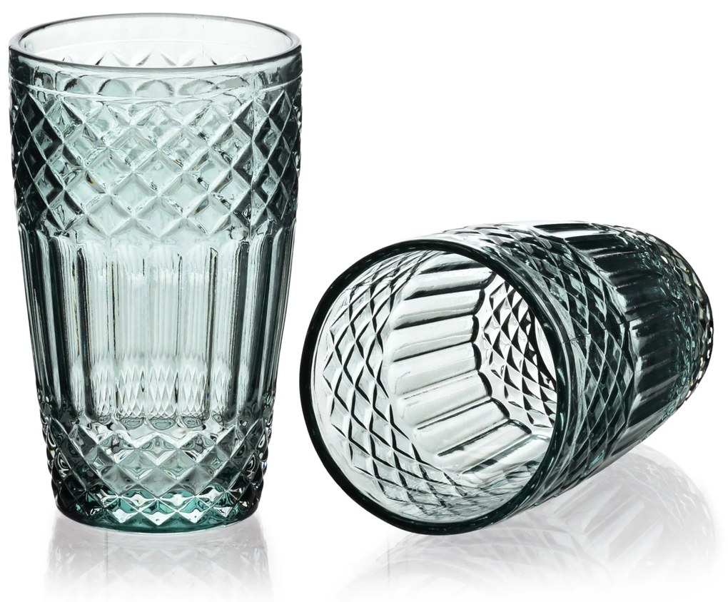Sada 4 ks sklenic ELLA 370 ml zelená
