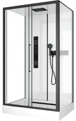Sprchový box Aurlane Urban 2 115 x 90 x 215 cm čierny