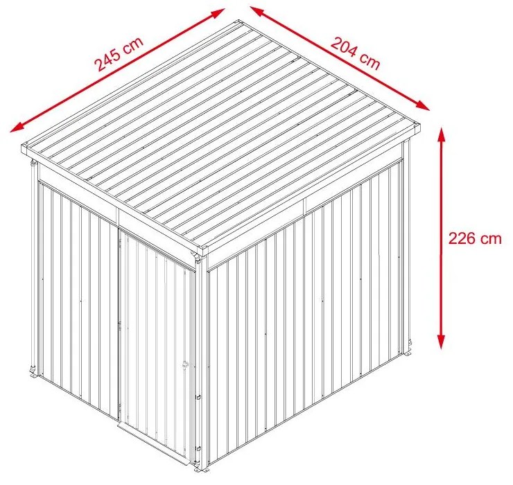 Záhradný domček so svetlíkmi Avenberg MAGNUS 2.5 x 2.0 m - Premium
