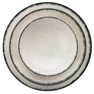 24-dielna jedálenská súprava, biela/čierna, porcelán