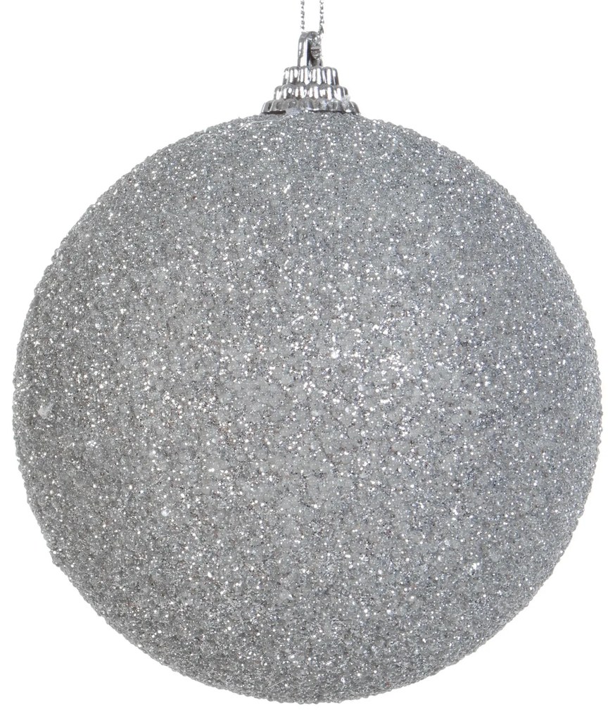 VIANOČNÁ BANKA NA STROMČEK SADA 4 KS (FI) 10 CM STRIEBORNÁ