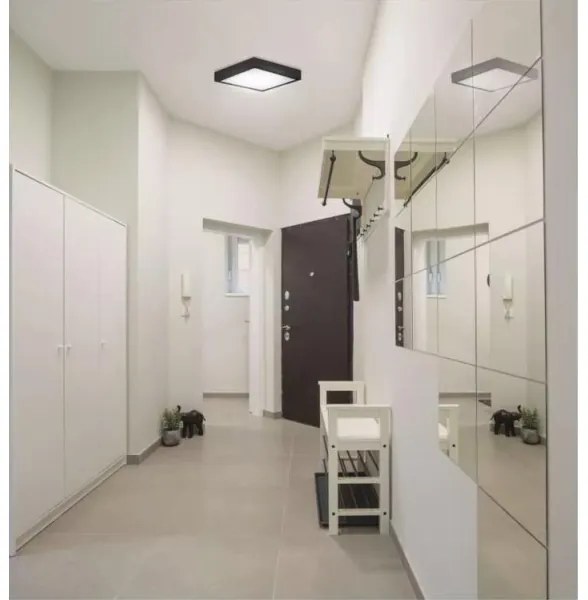 LED Stropné svietidlo LED/12,5W/230V 3000/3500/4000K 17x17 cm čierna