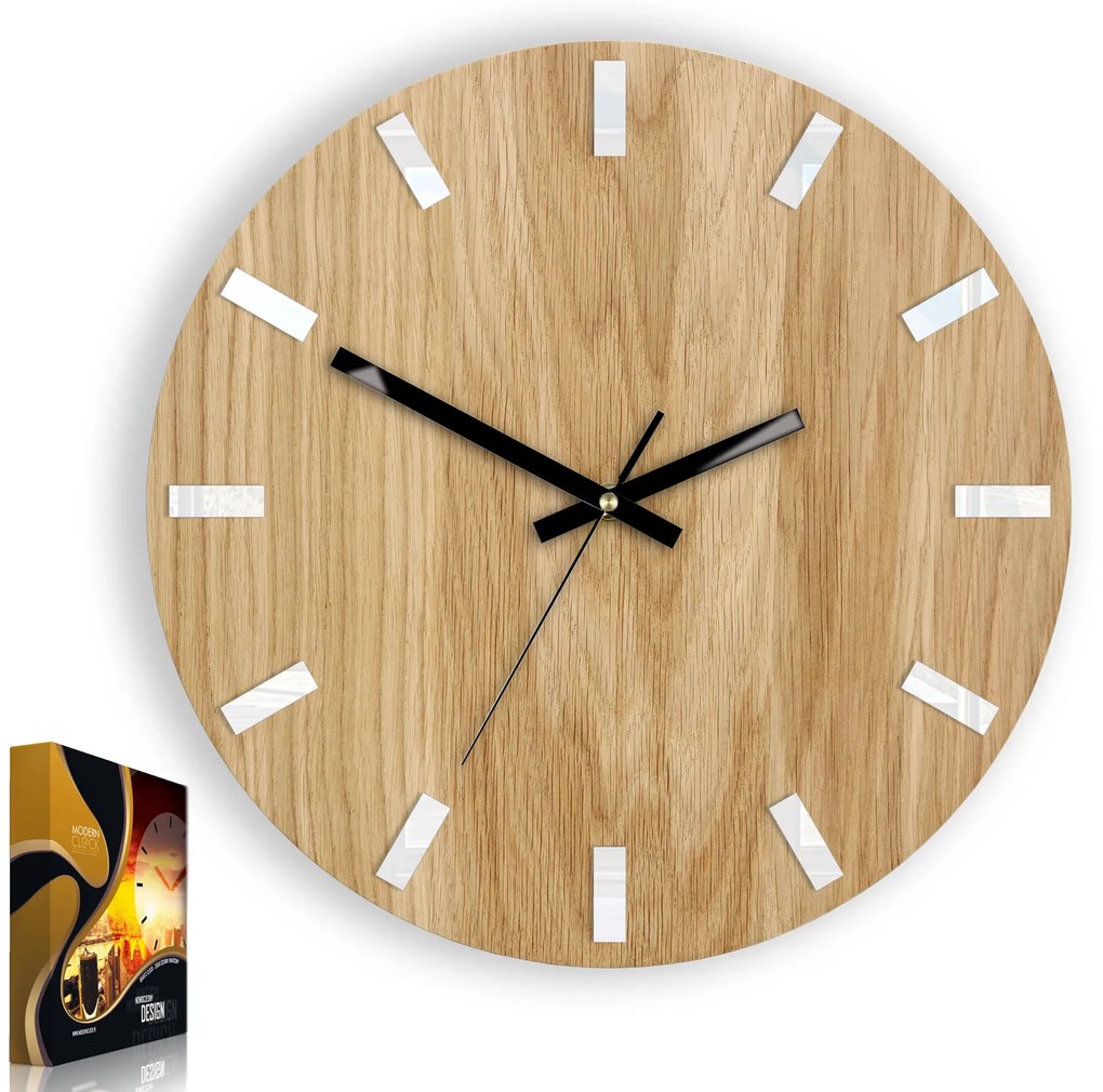Nástěnné hodiny Simple Oak hnědé