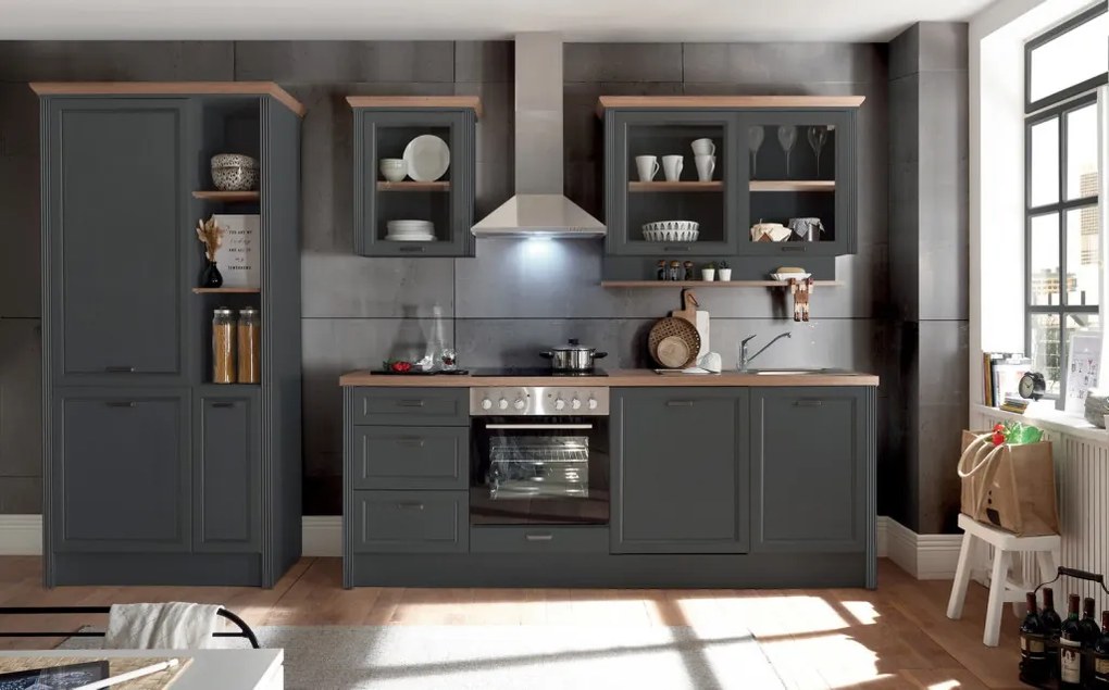 Kuchynská linka Jasmin, antracit/dub