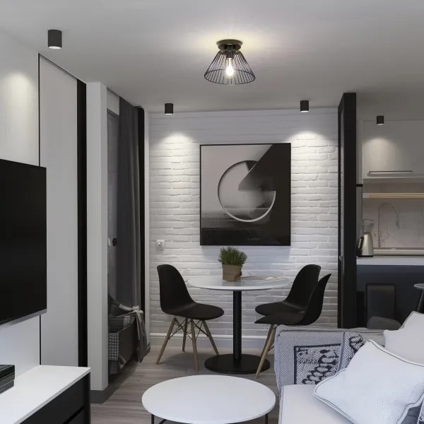 Brilagi - LED prisadený luster CERIA WIRE 1xE27/40W/230V pr. 21 cm čierny