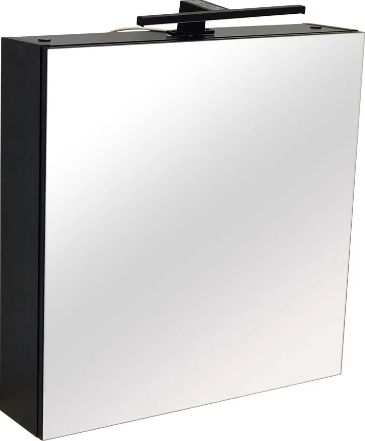 Comodo Zrkadlová skrinka Amata B 60 ZS LED-B s osvetlením Any LED 30 B, čierna