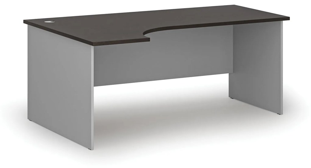 Kancelársky rohový pracovný stôl PRIMO GRAY, 1800 x 1200 mm, ľavý, sivá/wenge