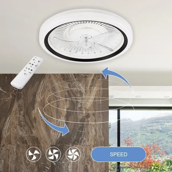 LED Stropné svietidlo s ventilátorom GEMMA LED/37W/230V biela + DO
