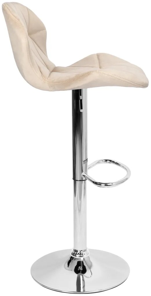 Barová stolička GORDON VELVET béžová/strieborná