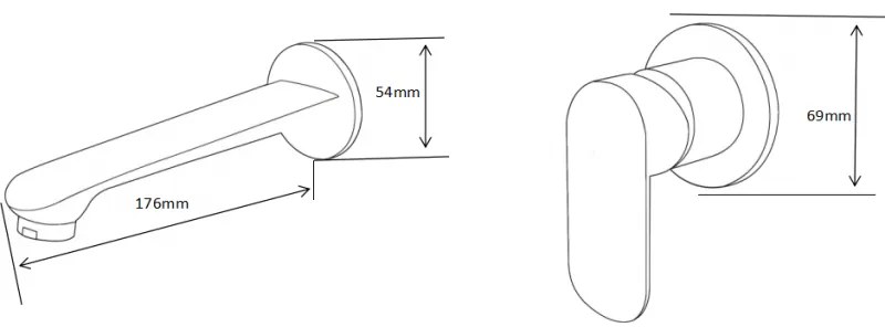 Mexen DOX - Umývadlová batéria pod omietku, dvojotvorová, komplet, chrómová,75215-00