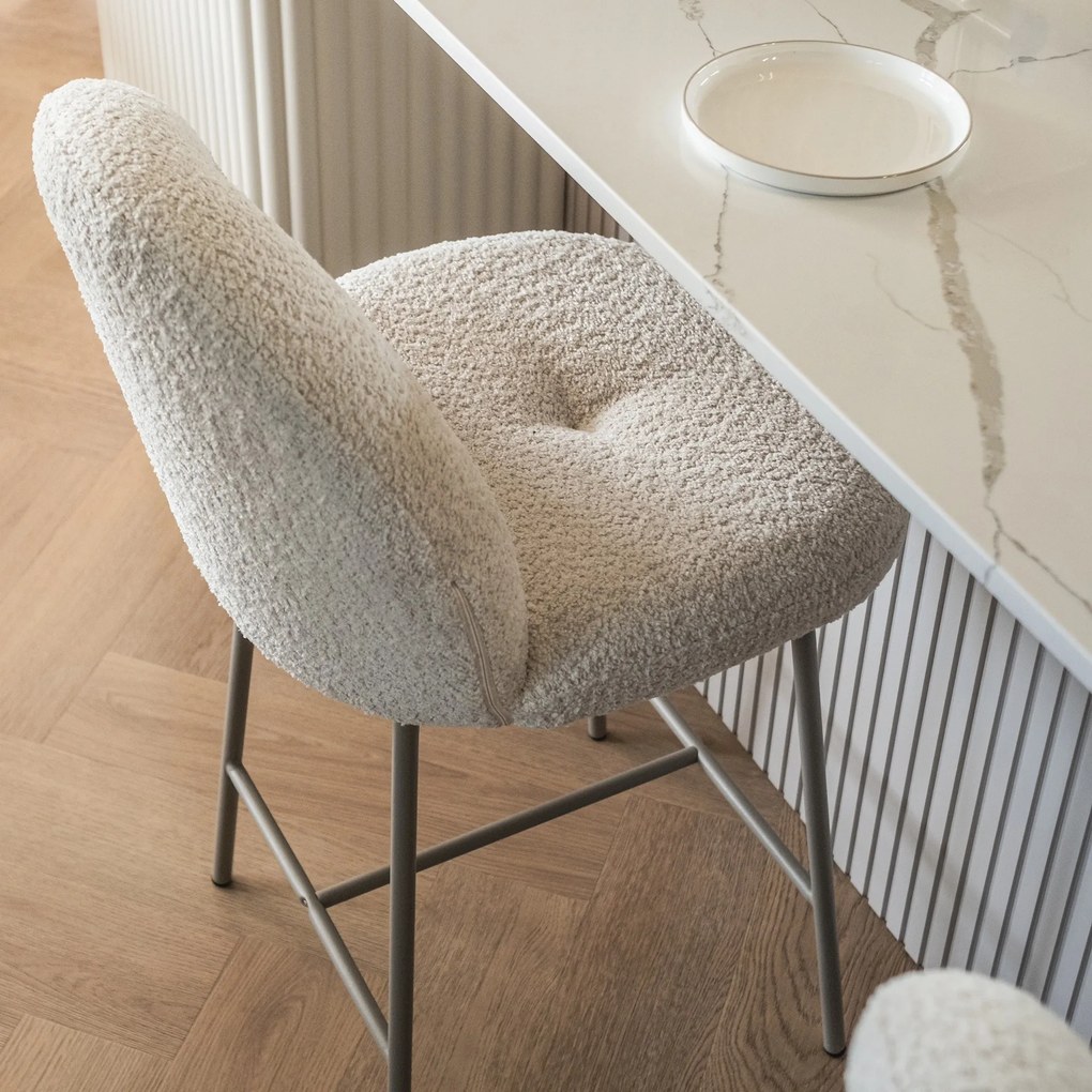 Čalouněná barová židle Fiori béžová