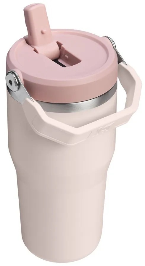 Svetloružová termoska 600 ml IceFlow Flip Straw 2.0 – Stanley