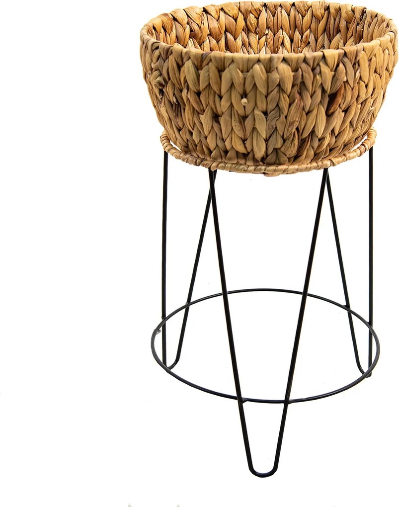 Stojan na kvety s kvetináčom z vodného hyacintu - Ø 28*53 cm