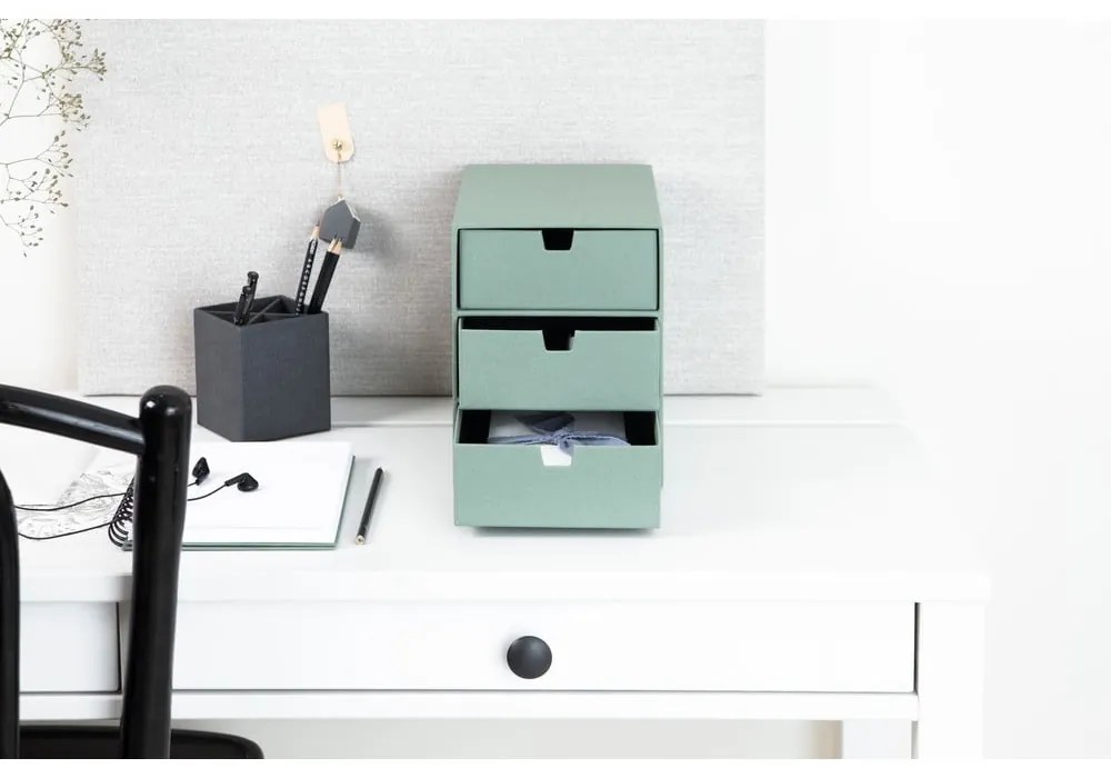 Zelený kartónový organizér do zásuvky Ingrid Canvas Paper Laminate – Bigso