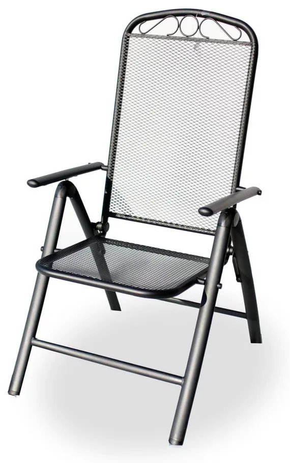 Čierna kovová záhradná stolička – Rojaplast