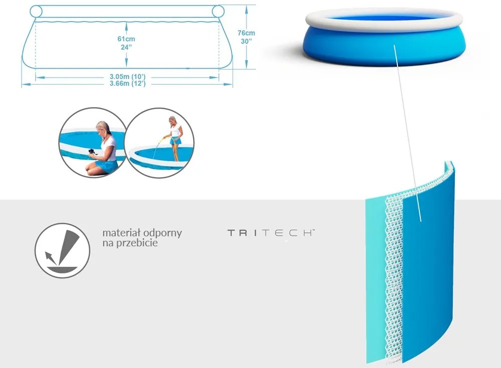 Nafukovací bazén POOL 366x76cm Bestway 57274