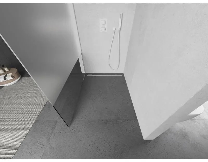 Mexen Kioto L, sprchová zástena Walk-In 110 x 200 cm, 8mm číre sklo-námraza, biely profil, 800-110-103-20-35