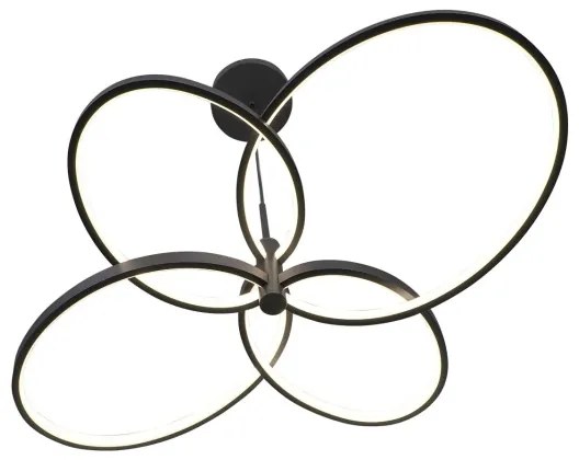 LED luster na lanku RIBBON LED/37W/230V 4000K čierna