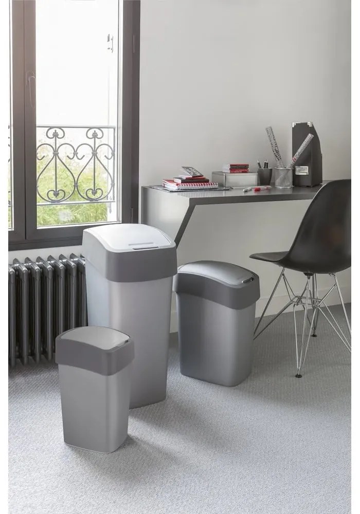 Sivý odpadkový kôš Curver Pacific, 45 l