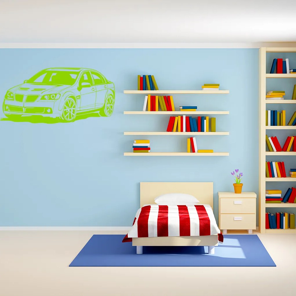 Veselá Stena Samolepka Pretekárske auto Farba: hnědá, Veľkosť: 100 x 50 cm