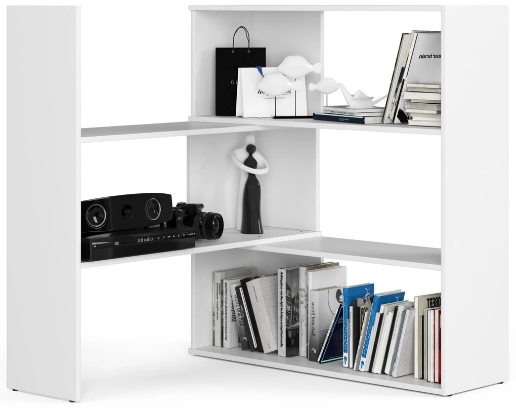 Regál Tivona II (biela). Akcia -21%. Vlastná spoľahlivá doprava až k Vám domov. 1070831