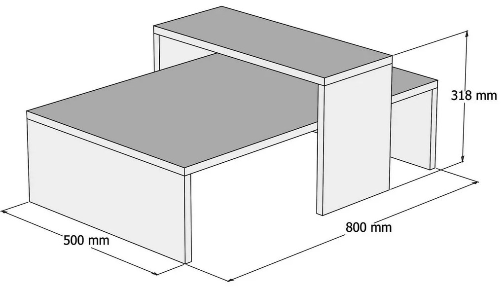 Konferenčný stolík Glow Anthracite a Sapphire Oak