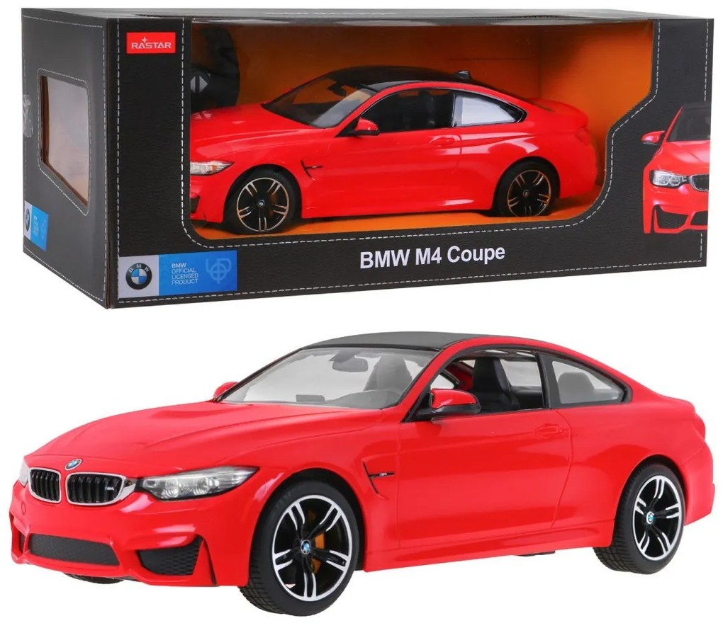 BMW M4 Coupé červené RASTAR model 1:14 Diaľkovo ovládané auto + diaľkové ovládanie 2,4 GHz
