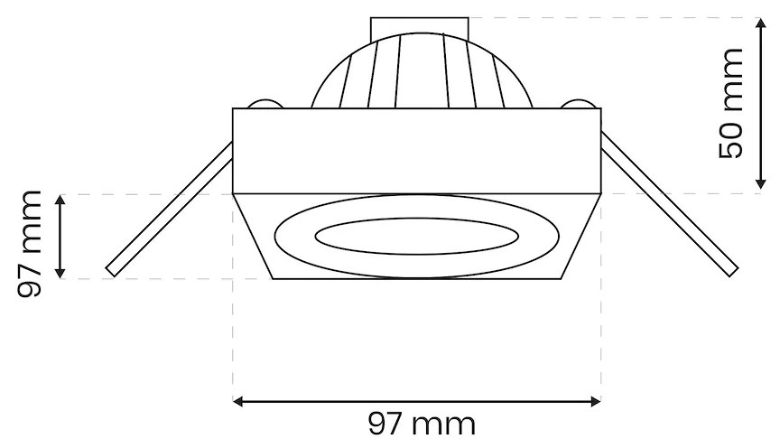 Podhľadové svietidlo Nusa Square, 1x čierne kovové tienidlo, (možnosť polohovania), b