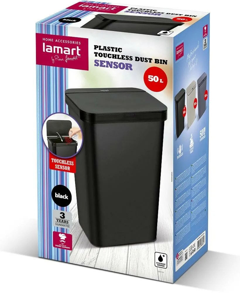 Lamart LT8110 Bezdotykový koš Sensor 50 l, čierna