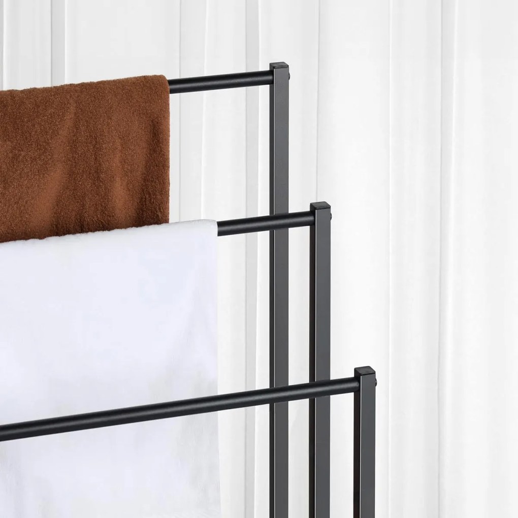 Věšák na ručníky se 3 rameny TORMES černý