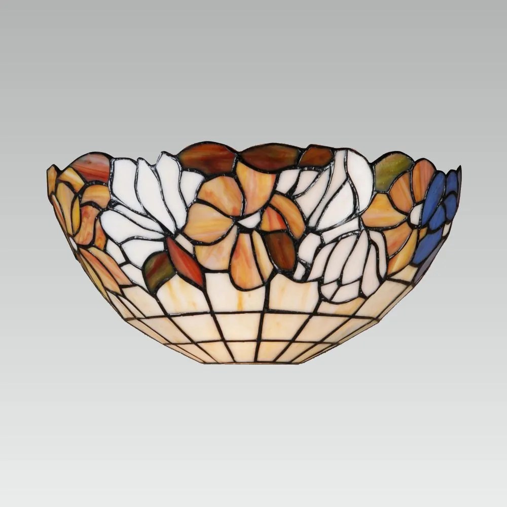 Tiffany vitráž nástenné svietidlo Kvietky Prezent 108 vzor 9