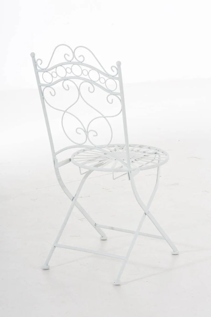 Kovová stolička skladacia Indra - Biela