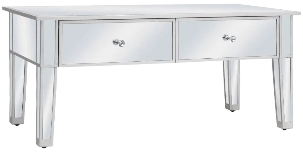 vidaXL Zrkadlový konferenčný stolík, MDF a sklo 100x50x45 cm
